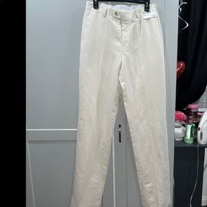 Joseph abboud linen & cotton slim fit suit separate dress pants, size 30, beige